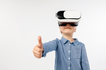 Child with virtual reality headset