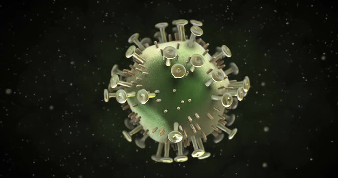 3D animation of a hiv virus