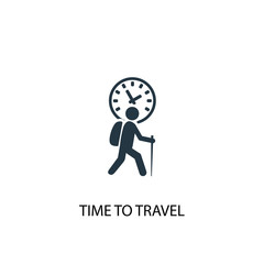 Fototapeta na wymiar time to travel icon. Simple element illustration. time to travel concept symbol design. Can be used for web and mobile.