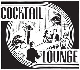 Obraz premium Cocktail Lounge 7 - Retro Ad Art Banner