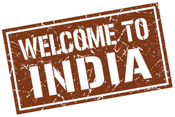 welcome to India stamp