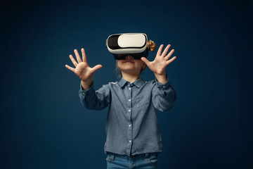 Child with virtual reality headset