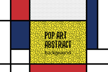 Pop art geometry mondrian style line back