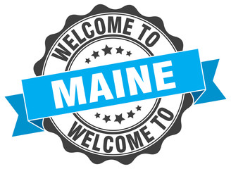 Obraz premium Maine round ribbon seal