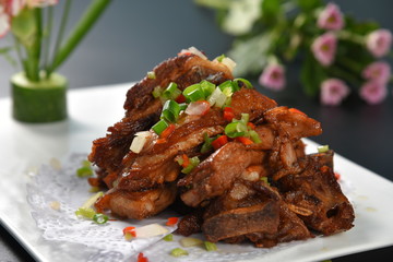 grilled meat and vegetables