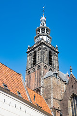 Fototapeta na wymiar tower of Sint Jan Church in Gouda, The Netherlands