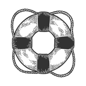 recommend clip art: Life buoy sketch engraving vector illustration. Scratch board style imitation. Hand drawn image.