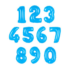 number from balloons blue color