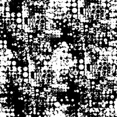 Seamless pattern halftone design. Monochrome print with grunge dots. Watercolor effect. Suitable for bed linen, leggings, shorts and fashion industry.