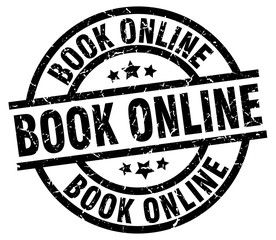 book online round grunge black stamp