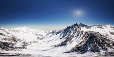 Naklejka na ściany i meble VR 360 camera on the Tops of the Mountains
