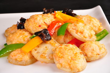 fried chicken with vegetables