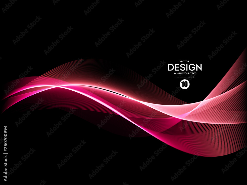 Poster Vector Abstract shiny color blue wave design element