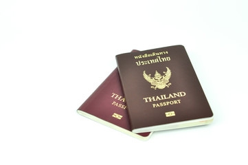 passport Thailand on white background