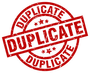 duplicate round red grunge stamp