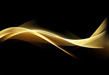 Selbstklebende Fototapete Abstrakte Welle Abstraktes glänzendes Farbgoldwellen-Gestaltungselement