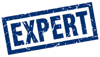 square grunge blue expert stamp