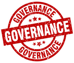 governance round red grunge stamp