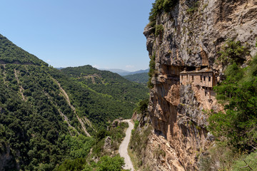 Monastery in the mountains (region Tzoumerka, Greece, mountains Pindos).