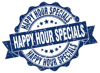 happy hour specials stamp. sign. seal