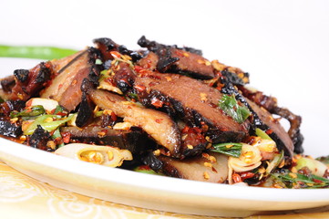 grilled meat and vegetables