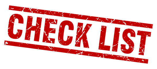 square grunge red check list stamp
