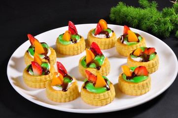 canapes with cheese and olives