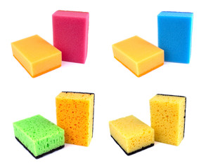 Kitchen sponges isolated on a white background
