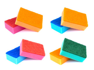 Kitchen sponges isolated on a white background