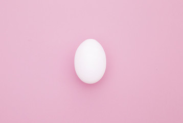 White chicken egg. Top view.