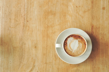 coffee cup on the wooden table