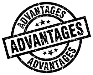 advantages round grunge black stamp