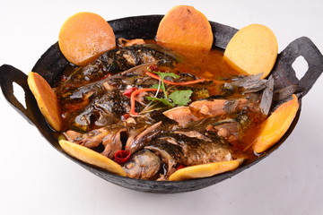 grilled meat with vegetables