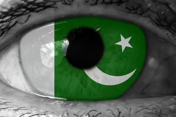 Pakistan flag in the eye