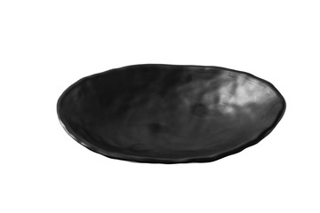 black plate isolated on white background with clipping path