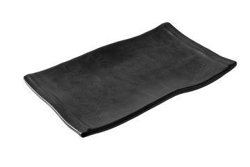 black plate isolated on white background with clipping path