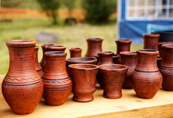Fototapeta na wymiar clay pots for sale