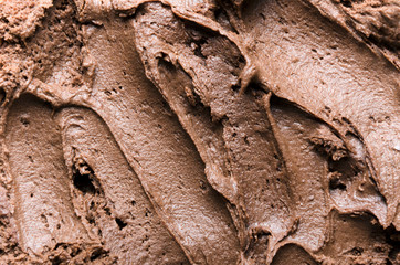 Top view of milk chocolate background.Chocolate mousse closeup