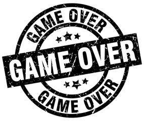 game over round grunge black stamp