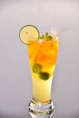 cocktail with lemon and mint