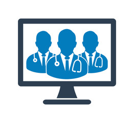 Online Medical Team Icon. Flat style vector EPS.