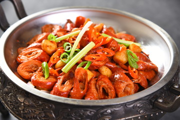 stir fried vegetables in pan