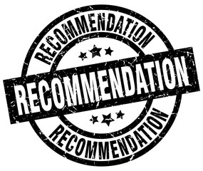 recommendation round grunge black stamp