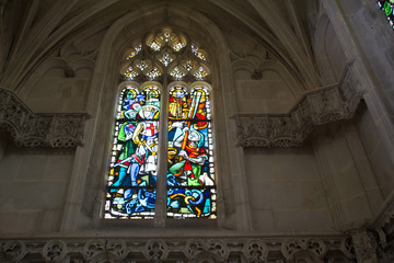 Window of the Chateau d'Amboise, France - The Castle in the Indre-et-Loire département of the...