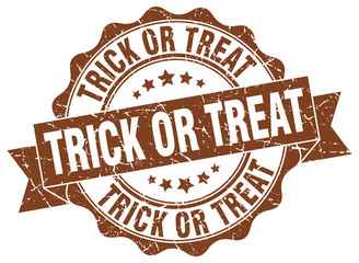 trick or treat stamp. sign. seal