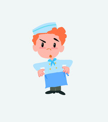 Chef with an expression of unpleasant surprise.