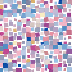 Mosaic of colorful squares on a white background. 