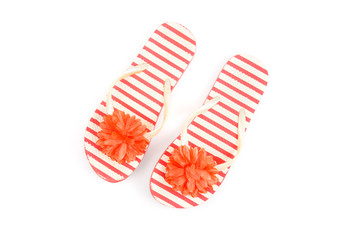 Pink flip flops isolated