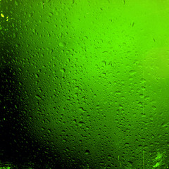 Water drops on green background - Image