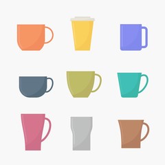 FLAT COFFEE CUP VECTOR